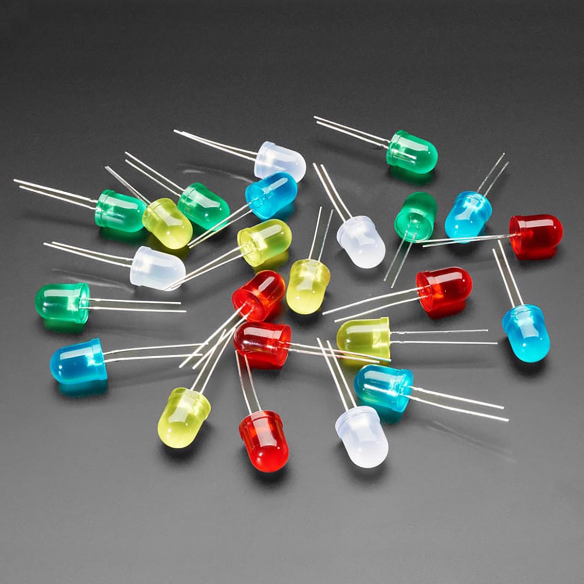 Adafruit Diffused 10mm LED 25 Pack - 5 LEDs each in 5 Colors ...